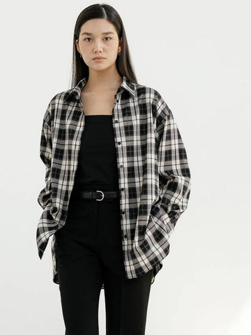 Black checked oversized shirt - YOUNESS - BALAAN 1