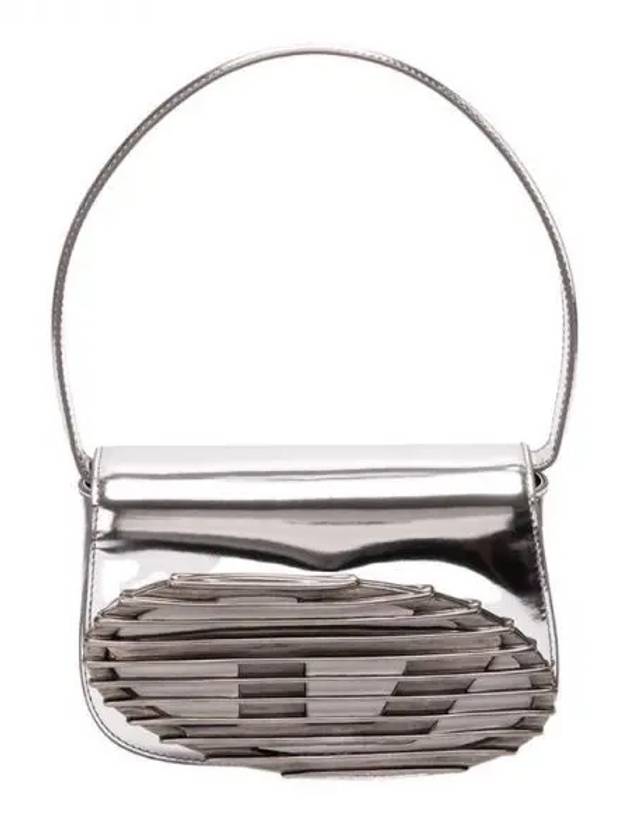 Women 1DR Metallic Leather Shoulder Bag Silver - DIESEL - BALAAN 2