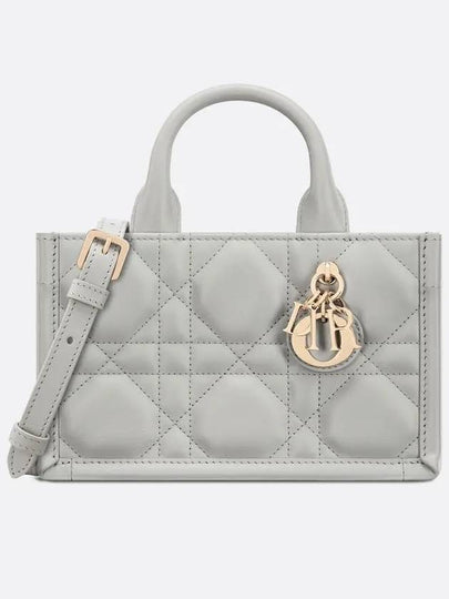 Macrocannage Calfskin Strap Mini Book Tote Bag Grey - DIOR - BALAAN 2