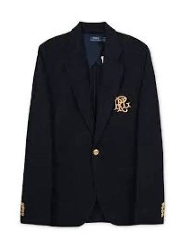 Double Knit Jacquard Blazer Jacket Navy - POLO RALPH LAUREN - BALAAN 1