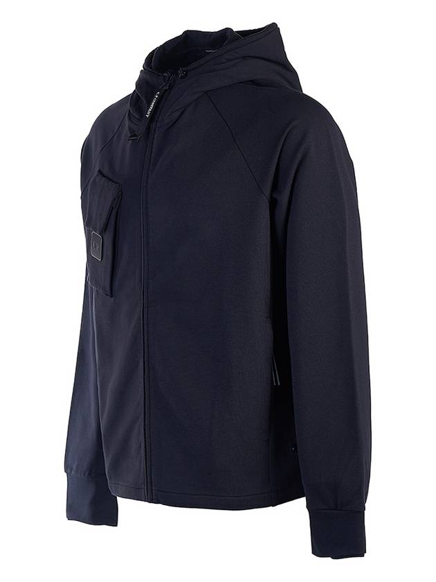 Metropolis Series Stretch Fleece Mixed Zip Up Hoodie Navy - CP COMPANY - BALAAN 3