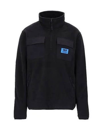 DMP248363 BLK SECTION Zip Neck Fleece Men s Jacket Jumper 1138620 - DEUS EX MACHINA - BALAAN 1