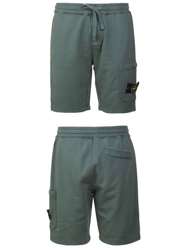 Men's Fleece Bermuda Shorts Green - STONE ISLAND - BALAAN 5