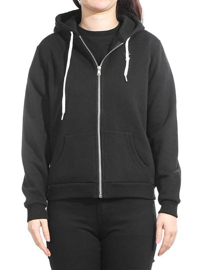 Embroidered Logo Drawstring Zip-Up Hoodie Black - POLO RALPH LAUREN - BALAAN 2