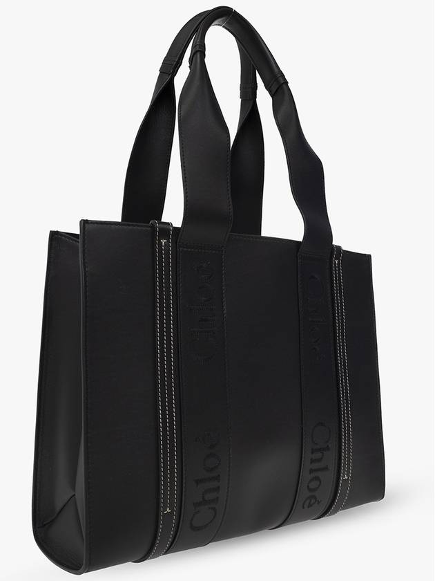 Woody Medium Tote Bag Black - CHLOE - BALAAN 5