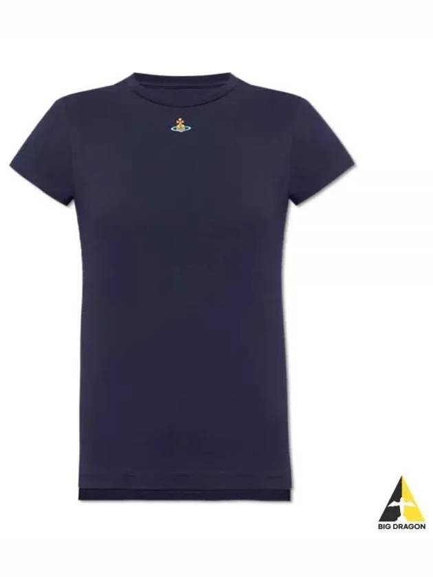 Embroided ORB Peru Short Sleeve T-Shirt Navy - VIVIENNE WESTWOOD - BALAAN 2