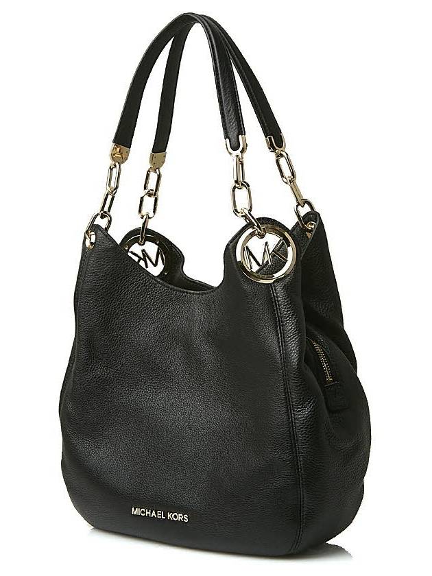 Lillie Large Pebbled Leather Shoulder Bag Black - MICHAEL KORS - BALAAN 3