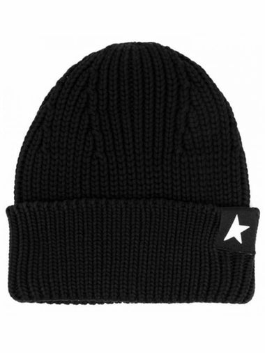 Star Logo Ribbed Beanie Black - GOLDEN GOOSE - BALAAN 1