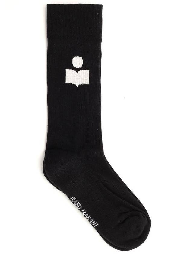 Siloki Logo Socks Black - ISABEL MARANT - BALAAN 1