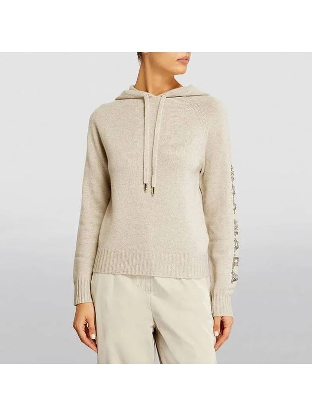 Women's Ananas Wool Cashmere Knit Hoodie Beige - MAX MARA - BALAAN 3