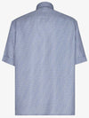 Men's FF Motif Silk Short Sleeve Shirt Blue - FENDI - BALAAN 3