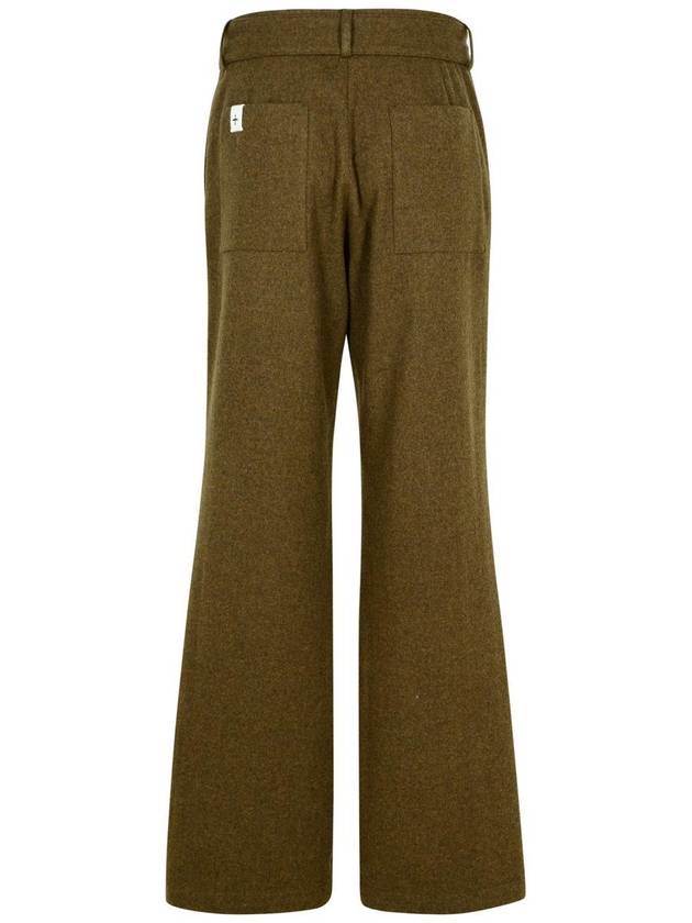 Jil Sander Green Wool Flannel Pants - JIL SANDER - BALAAN 3