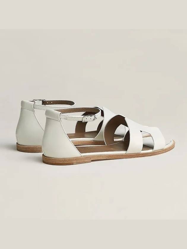 Santorini Calfskin Sandals Blanc - HERMES - BALAAN 5