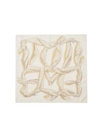 Noted Monogram Silk Scarf Vanilla - TOTEME - BALAAN 1