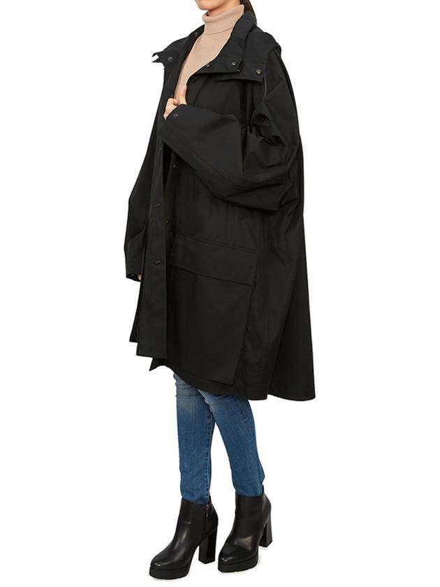 Women's Hooded Raincoat Black - LEMAIRE - BALAAN 9