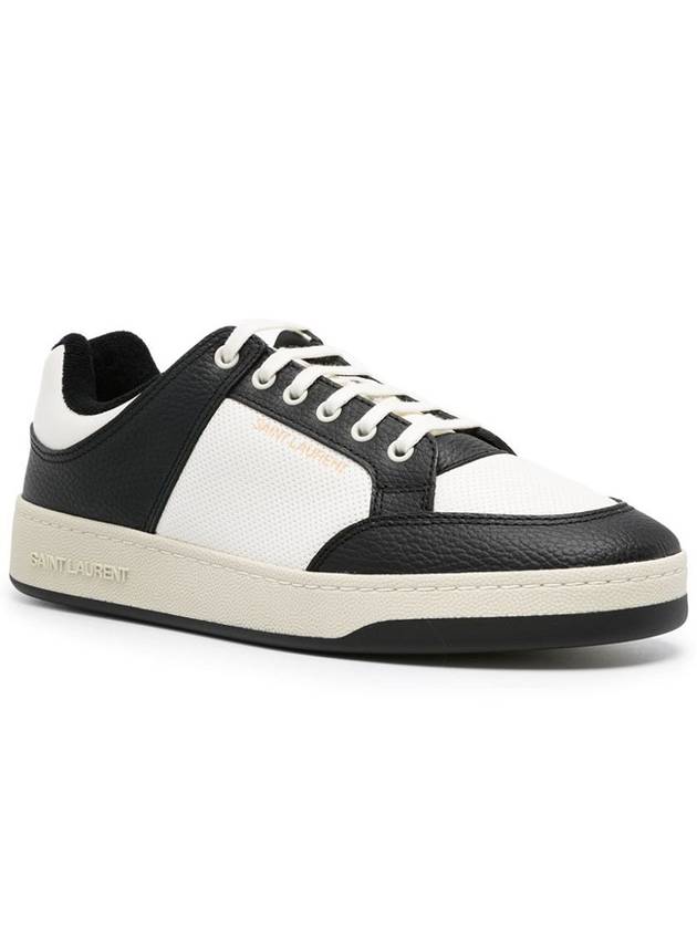 SL 61 Low Top Sneakers Black White - SAINT LAURENT - BALAAN 4