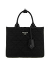 Triangle Logo Jagard Tote Bag Black - PRADA - BALAAN 2