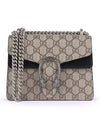 Dionysus GG Supreme Chain Small Canvas Shoulder Bag Beige Black - GUCCI - BALAAN 2