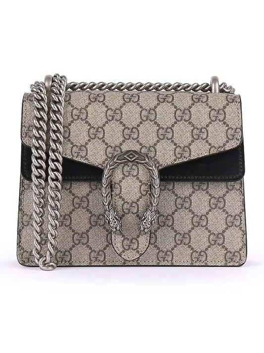 Dionysus GG Supreme Chain Small Canvas Shoulder Bag Beige Black - GUCCI - BALAAN 2