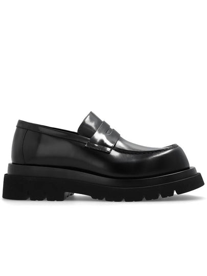 Lug Leather Loafers Black - BOTTEGA VENETA - BALAAN 2