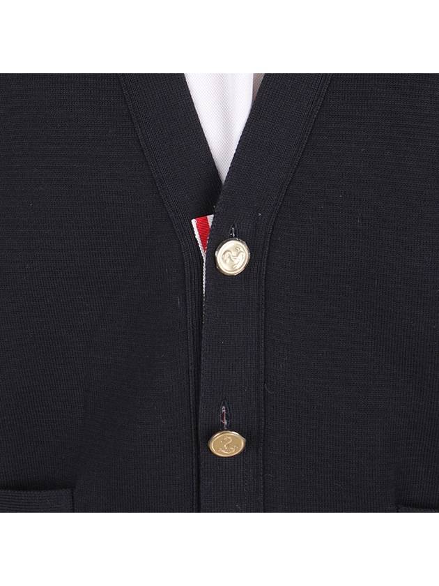 Milano Stitch 4 Bar Cardigan Navy - THOM BROWNE - BALAAN 6