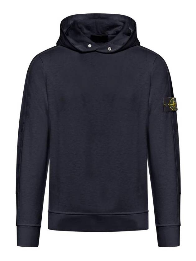 Old Treatment Malfile Fleece Hoodie Navy - STONE ISLAND - BALAAN 1