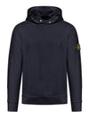 Old Treatment Malfile Fleece Hoodie Navy - STONE ISLAND - BALAAN 1