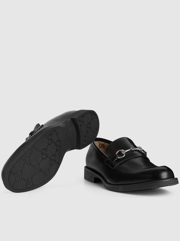 Shiny Horsebit Leather Loafer Black - GUCCI - BALAAN 6