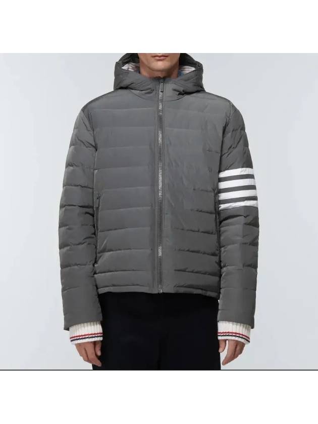 Poly Twill Down Filled 4-Bar Ski Padding Grey - THOM BROWNE - BALAAN 2