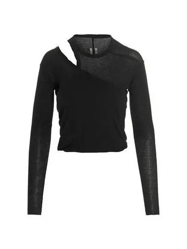 Knitted Women Banana Long Sleeve T Shirt Black - RICK OWENS - BALAAN 1