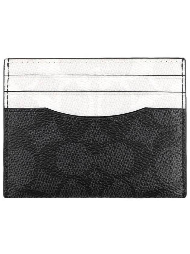 Color Block Signature Canvas Card Wallet Charcoal - COACH - BALAAN 1