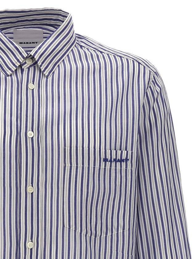 Jasolo Striped Long Sleeve Shirt Blue - ISABEL MARANT - BALAAN 4