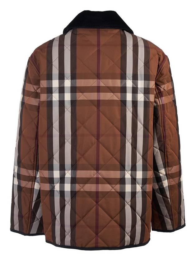 Women's Check Diamond Quilted Jacket Brown - BURBERRY - BALAAN 4