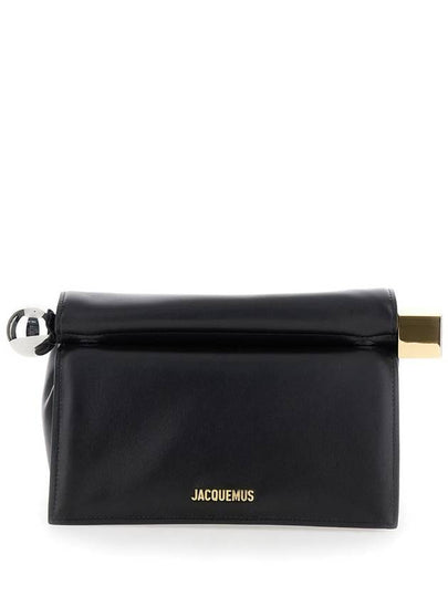 Round Square Logo Clutch Bag Black - JACQUEMUS - BALAAN 2