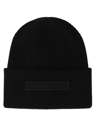 Logo Wool Beanie Black - CANADA GOOSE - BALAAN 1