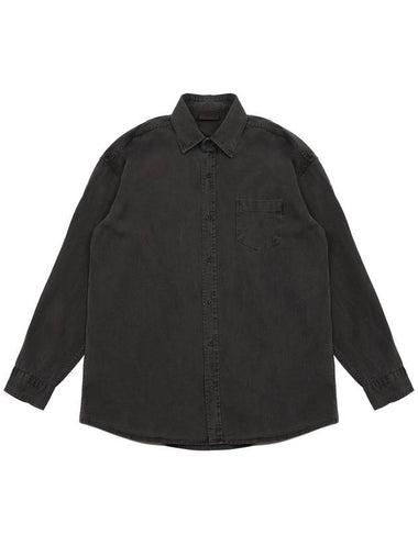 Pigment coated shirt charcoal - ARCANE FUNK - BALAAN 1