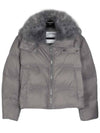 Shearling trim hood down padding FV01659M07W A9055 CHARCOAL YVC030gr - YVES SALOMON - BALAAN 1