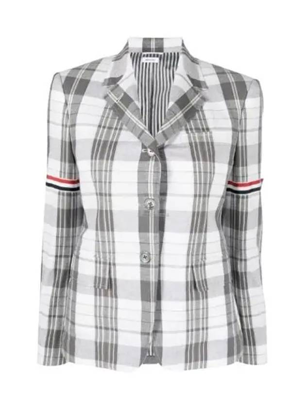 RWB Arm Banding Madras Check Jacket Med Grey - THOM BROWNE - BALAAN 2