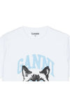 Basic Cat Relax Jersey Short Sleeve T-Shirt White - GANNI - BALAAN 4