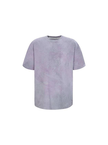 Hand Tie Dye Painting Short Sleeve T-Shirt Violet - COELONINE - BALAAN 1