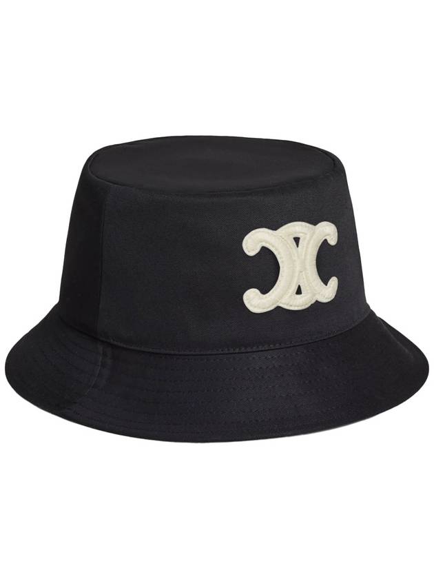 Triomphe Cotton Gabardine Bucket Hat Black - CELINE - BALAAN 3