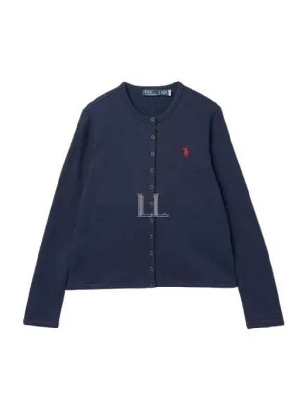 Embroidered Snap Button Cardigan Blue - POLO RALPH LAUREN - BALAAN 2