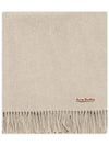 Logo Wool Fringe Scarf Oatmeal Melange - ACNE STUDIOS - BALAAN 3