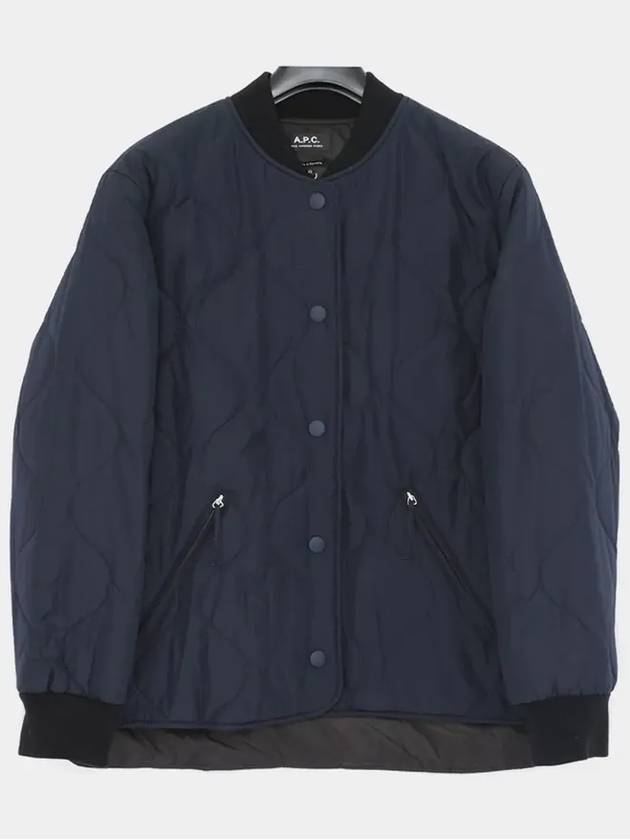 Camilla Logo Quilted Bomber Jacket Navy - A.P.C. - BALAAN 4