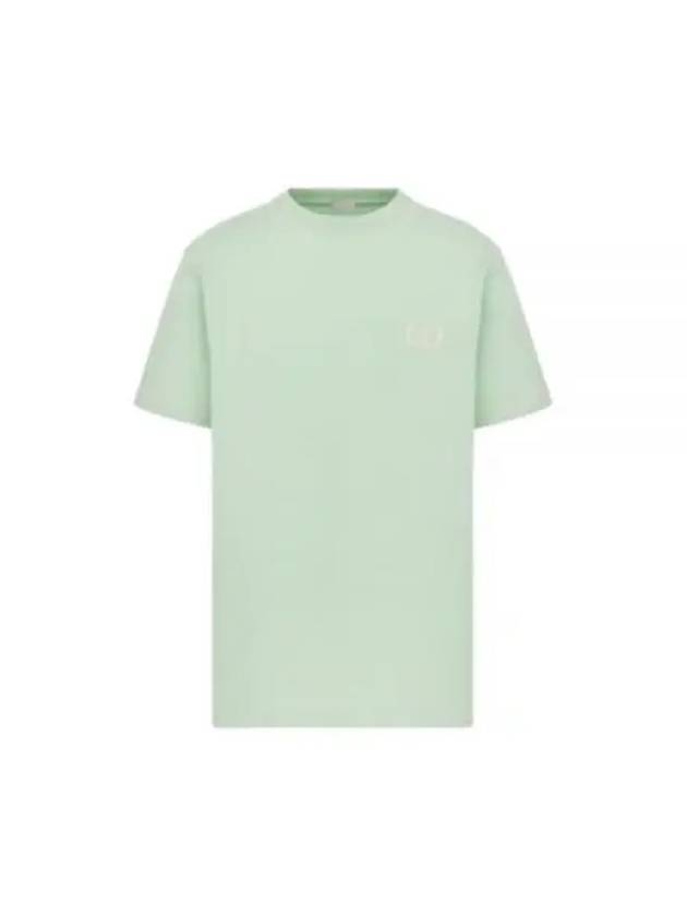 CD Icon Embroidered Cotton Jersey Short Sleeve T-Shirt Light Green - DIOR - BALAAN 2