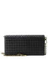 Leather Intrecciato Chain Shoulder Bag Black - BOTTEGA VENETA - BALAAN 2