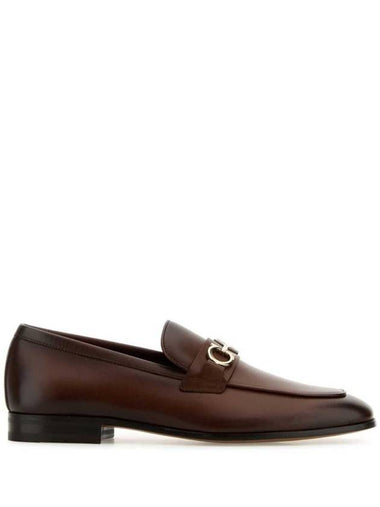 Salvatore Ferragamo Titanium Finish Gancini Loafers Shoes - SALVATORE FERRAGAMO - BALAAN 1