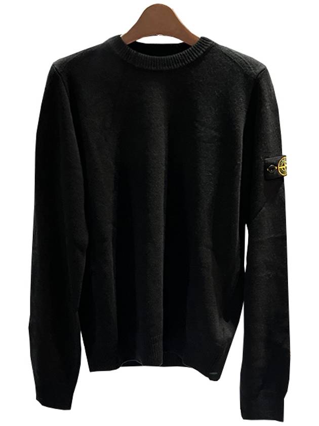 Kids Wappen Patch Wool Knit Sweater Black 7716502A1 V0029 - STONE ISLAND - BALAAN 2