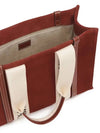 Woody Medium Suede Calfskin Tote Bag Sepia Brown - CHLOE - BALAAN.