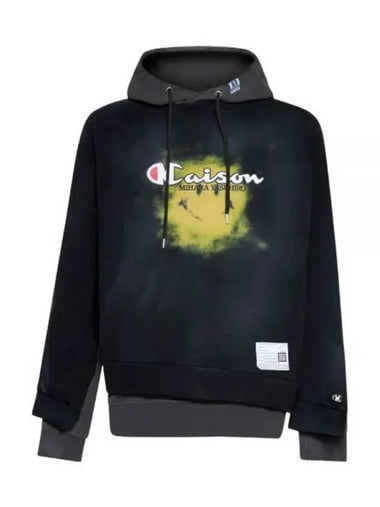 A10HD561 BLACK graphic print hoodie - MIHARA YASUHIRO - BALAAN 1